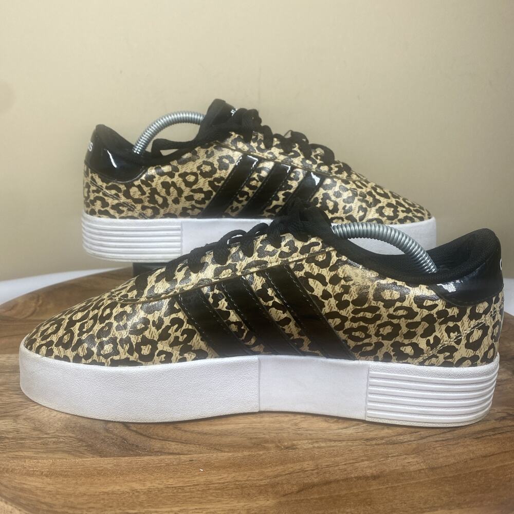 Adidas Court Bold Leopard Womens Yellow And Black Size 7 Platform Shoes - Picture 6 of 11